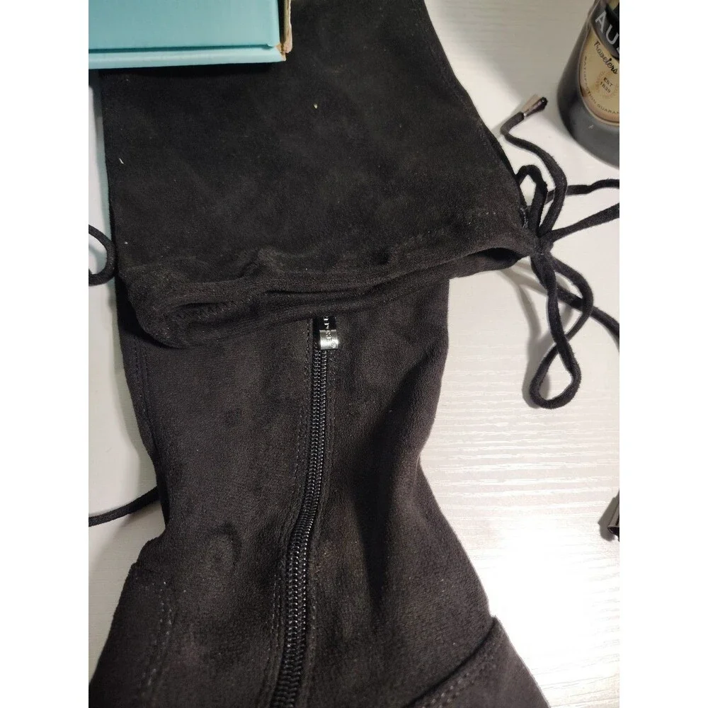 Vespose Women’s Fashion Suede Chunky Heel Over The Knee Boots Worn Once Size 9